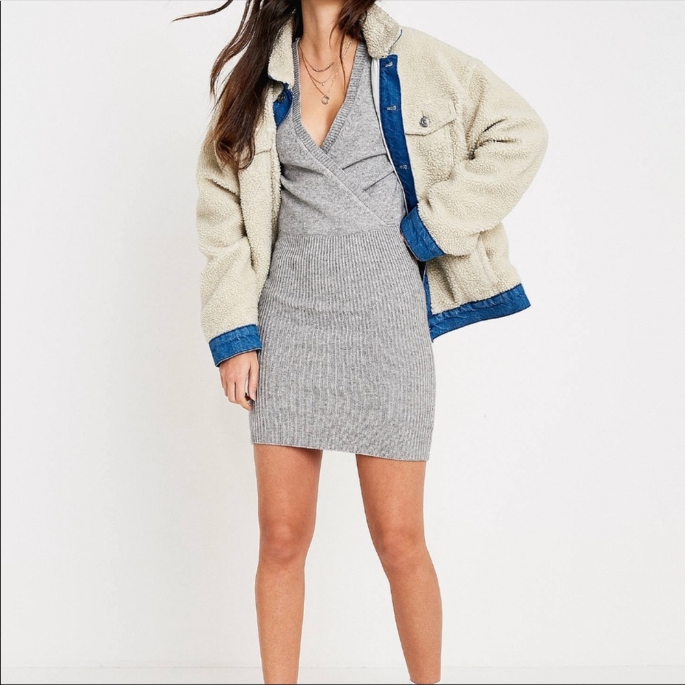 Urban Outfitters Two Timer Surplice Sweater Dress